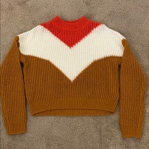 Forever 21 Retro Colorblock Cropped Sweater